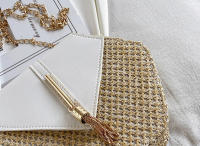 Bolso De Hombro Para Mujer Verano Moda Hecho a Mano De Paja Cruzbody Pequeño Mensajero Viaje Playa Tassel Bolso Monedero - details 29
