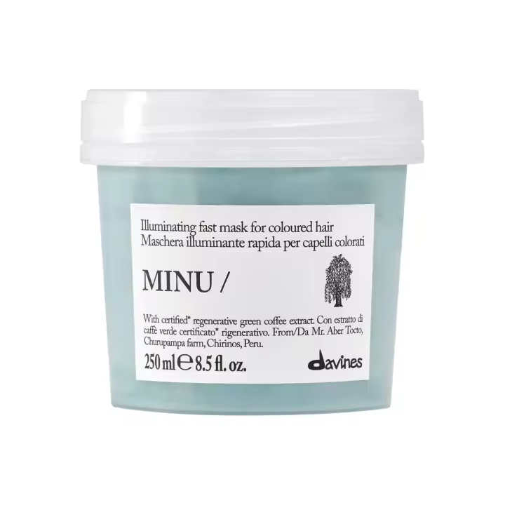 Davines Essential Haircare MINU Mask | Mascarilla Protectora del Color para Cabello Teñido | Nutre, Refuerza y Ayuda a Reducir la Rotura | Con Café Verde | Vegana | 250 ml - 1