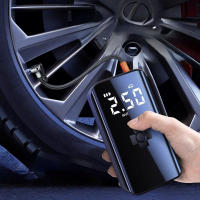 Bomba de aire inteligente portátil 150PSI para coche compresor automático inflador de neumáticos para motocicleta bicicleta baloncesto material ABS componentes electrónicos - details 0