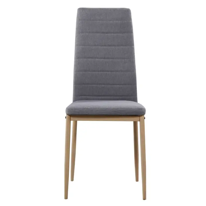 Miroytengo Pack 4 Sillas Comedor Cocina Salón Estilo Moderno Tela Color Gris Patas Metal Efecto Madera 98x42x48 cm - 1