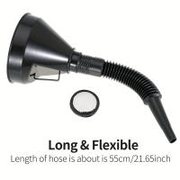 Funel De Combustible Automotriz Multifuncional Flexible 1 Pc Herramienta Antiefusión Para Recarga Y Cambio De Aceite Con Boca Ancha Y Manija - details 5