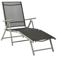 vidaXL Tumbona plegable textilene y aluminio y plateado Sillas de Exterior Ideal para jardín, playa, piscina, terraza Tumbona Piscina Tumbonas Playa Tumbonas Jardín Exterior - details 1