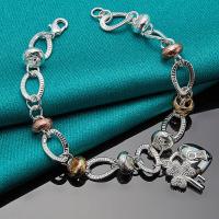 Pulsera de Plata de Ley 925 con Cierres de corazón, brazalete con Llave de Trébol, abalorio de joyería - details 4