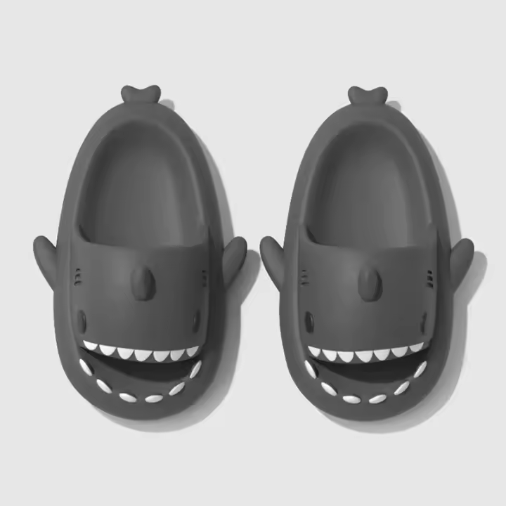 Summer bath baskets women children, shark comics, comfortable indoor slippers, and stylish platforms for couples, EVA soft high - 1