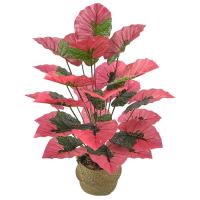 Arbusto Artificial De Hojas Rojas JESOKIN Decoración De Flores Falsas Para Hogar Oficina Fiesta Boda Simulación De Bonsái En Maceta - details 2