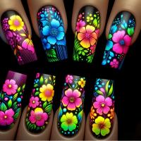 24pcs/set Uñas Postizas Largas Medias Falsas De Cuadrado Ballet Con Flores Y Mariposa Azul Verde Para La Temporada De Primavera Y Verano - details 41