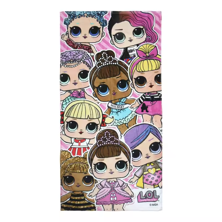 Toalla Lol 63910 Fucsia Niña - Estampada - 140x70 Cm - Producto Oficial - 1