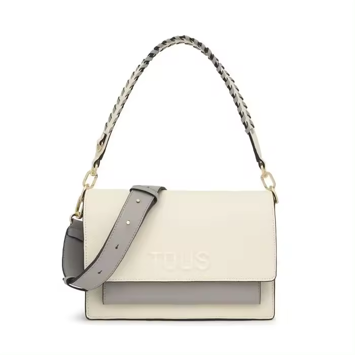 Bolso Bandolera TOUS Audree Saffiano Beige y Gris Mediana 2002202601 TOUS - 1