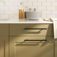 vidaXL Tiradores para armarios 20 uds acero inoxidable 192 mm en color Negro/Dorado | almacenamiento funcional diseño moderno para baño dormitorio sala - details 0