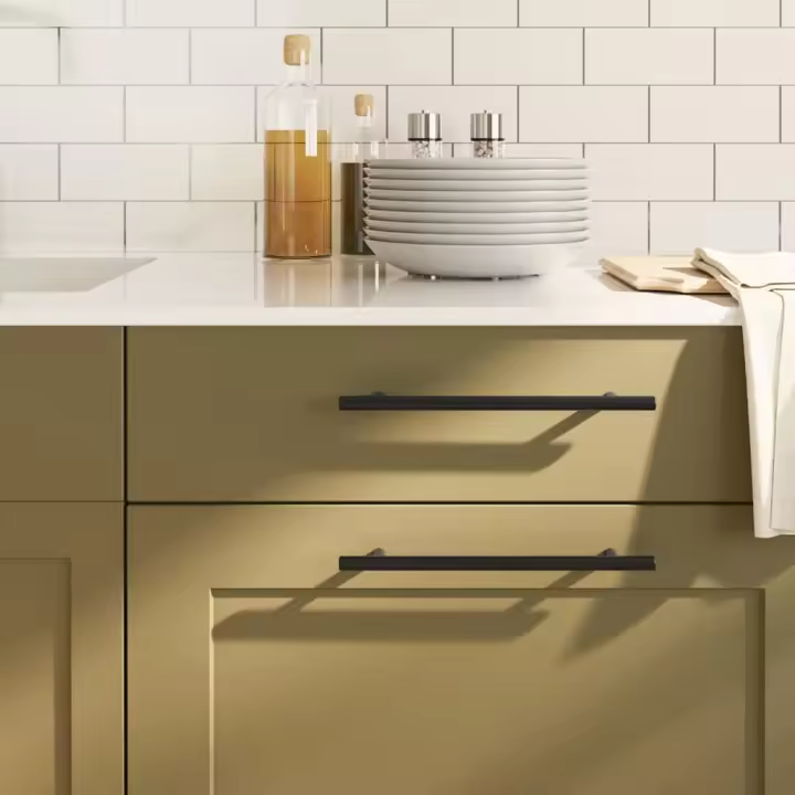vidaXL Tiradores para armarios 20 uds acero inoxidable 192 mm en color Negro/Dorado | almacenamiento funcional diseño moderno para baño dormitorio sala - 1