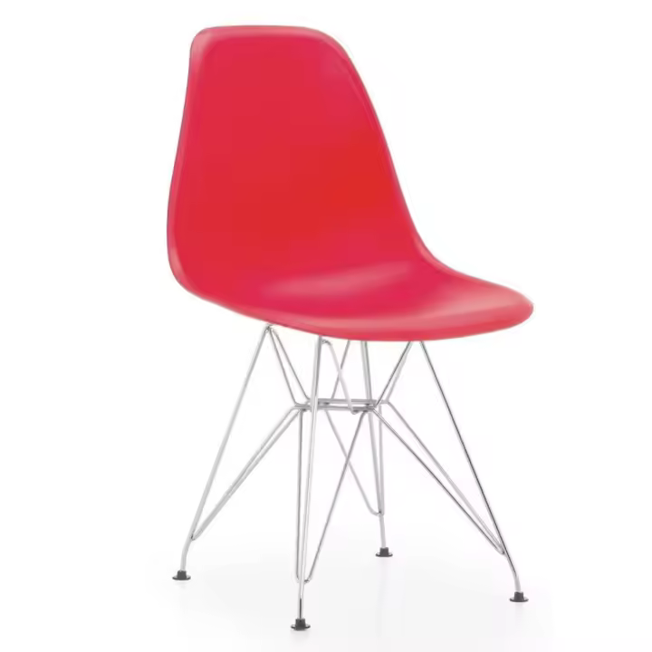 ORION91 Silla STELLA Estructura Cromada Asiento Polipropileno Color Rojo – 48 x 41 x 82 cm Comedor Oficina Salón Teletrabajo Cocina - SpazioLuzio - 1