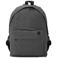 Mochila impermeable unisex, básica, tejido jaspeado, detalles en negro, bolsillos con cremallera y tapeta con salida para cables, Le Côté Chic - details 1