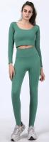 Conjunto de Yoga para Mujer - Ajuste Perfecto - Tops de Manga Larga - Pantalones de Yoga de Cintura Alta - Trajes Deportivos - 990 - details 2