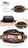 Bolso Bandolera De Cuero Genuino De Alta Calidad Para Mujer Estilo Designer Marca Kangaroo Lujo Suave Cremallera Y Bolsillos Internos - details 27