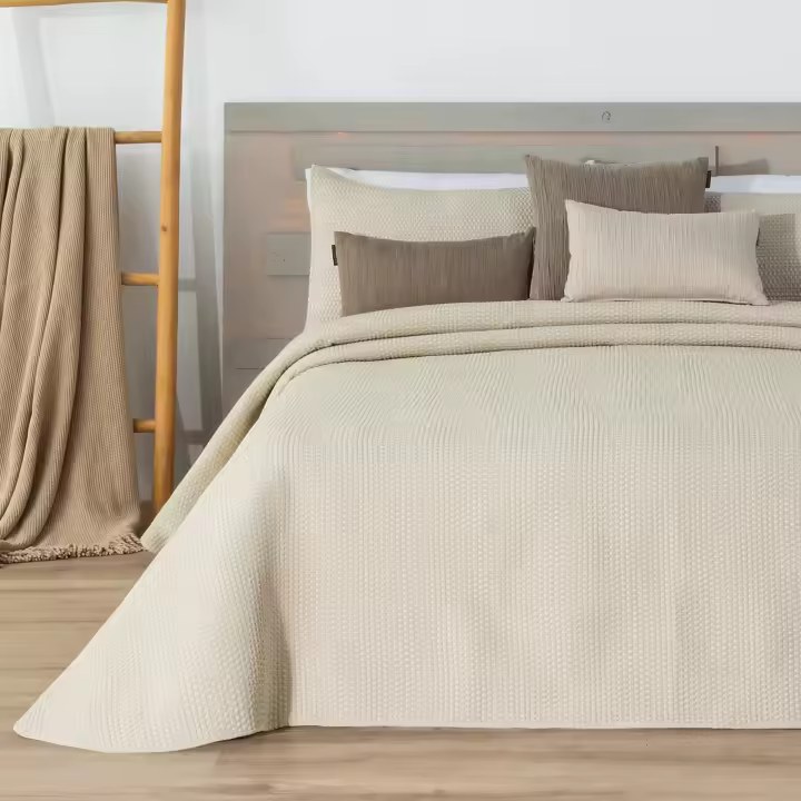 Manterol Colcha Bouti Nesty Nido De Abeja - Edredón Estampado con Diseño de Panal de Abeja - 1