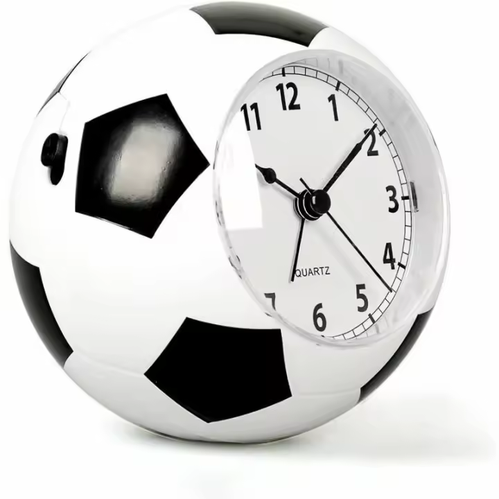 Reloj despertador de fútbol para niños, mesita de noche, reloj musical con patrón de fútbol - 1