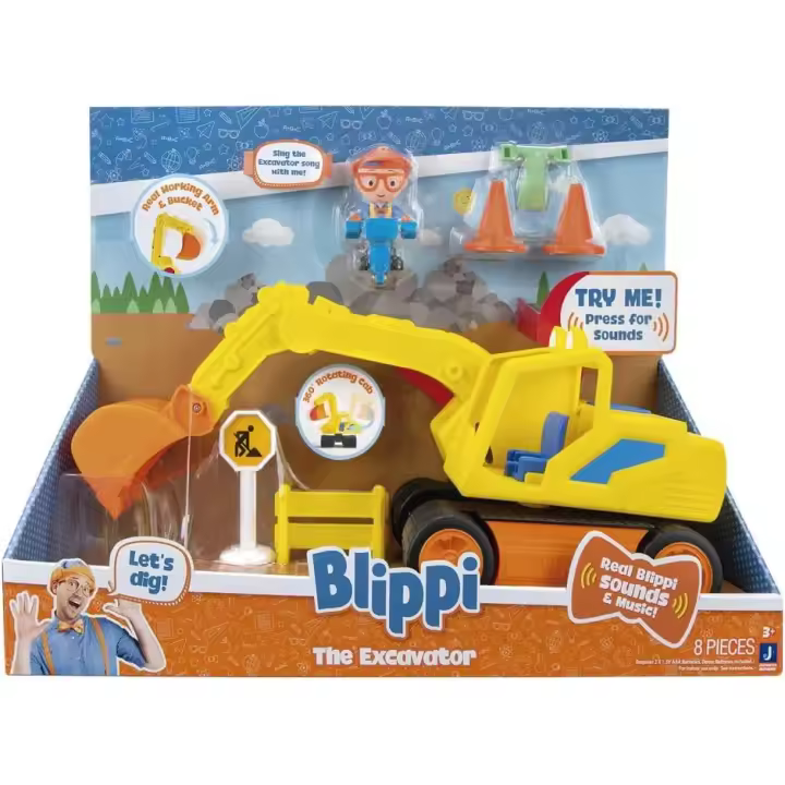 Toy Partner Blippi Vehículo Excavadora con Sonidos - 1