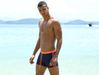 Bragas De Natación Para Hombres Swimtrunks Homens Maillot De Bain Boy Swimwear Male Beach Monochrome Impermeable De Poliamida Y Nylon - details 1