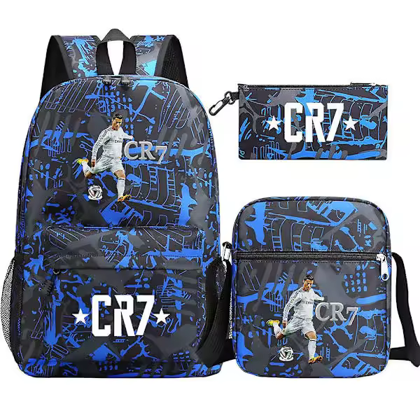 Conjunto de Fútbol Ronaldo Cr7 - Mochilas escolares para niños y niñas, mochilas de viaje para portáthil, mochilas para Mujer, bolsos de hombro y carteras de alta calidad Y8 - 1
