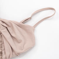 CUTENOVA Camisola Elegante Para Mujer De Color Sólido Con Espalda Descubierta Y Volante Lace Translúcido Vestido Largo De Fiesta - details 11