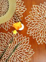 1pc Hermoso Tapete De Mesa En Forma Irregular De 15 Pulgadas Con Diseño De Flor De Hibisco Para Decoración De Comedor Bodas Y Restaurantes - details 1