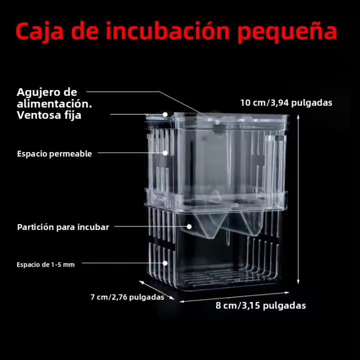 Caja De Cría Para Peces De Acuario 1PC Caja De Incubación Para Recién Nacidos Apta Para Betta Y Camarones Material Duradero Plástico - 1