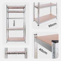 AREBOS 2X Estanteria Metalica | Estanterias Almacenaje 180x90x40cm | 875 kg | Estanterías Metálicas | Estanterias Metalicas Almacenaje | 5 Baldas - details 7