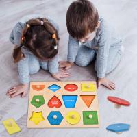 Juguete Educativo Montessori De Madera Para Bebés Tablero De Aprendizaje De Colores Y Formas Juego De Rompecabezas Para El Desarrollo Motor Fine - details 7