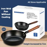 Sartén De 28cm Antiadherente Frying Pan De Hierro Para Cocinar Steaks Y Panqueques Sin Funda Apto Para Fogón Y Inducción - details 1