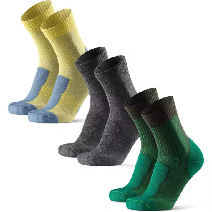 Calcetines Antiampollas Senderismo de Lana Merino de Caña Corte, Unisex, Pack de 3-Calcetines Senderismo Hombre y Mujer, Trekking - 1