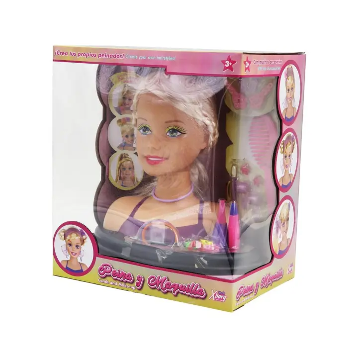 JUGUETILANDIA Busto Peina y Maquilla Fashion Xhary Rubia Muñeca Juego de Simulación - 1
