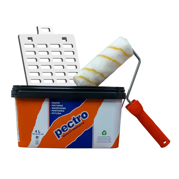 PECTRO Kit Pintura Antimoho 4L + Rodillo + Rejilla, Pintura Antihumedad Interior Exterior, Protege paredes y techos de humedad y moho - 1