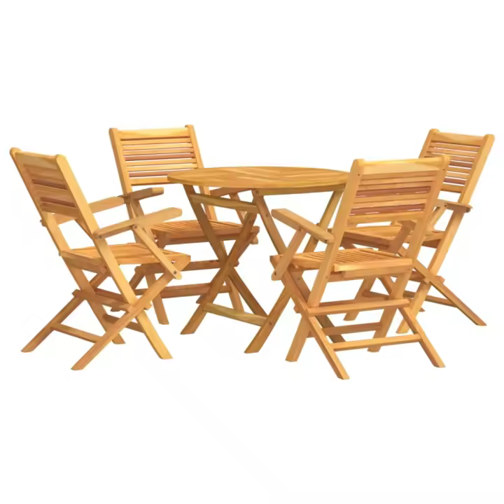 vidaXL Juego de comedor para jardín 5 piezas madera maciza de teca - 1