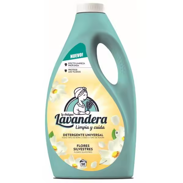 LA ANTIGUA LAVANDERA Detergente Líquido Universal Flores Silvestres  2.500 ml Detergente Líquido - 1