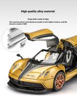 Modelo De Coche De Metal a Escala 1:22 Pagani Huayra Dinastía Juguete Coleccionable Para Niños Con Puertas En Forma De Alas Clásicas Decoración Para Casa - details 2