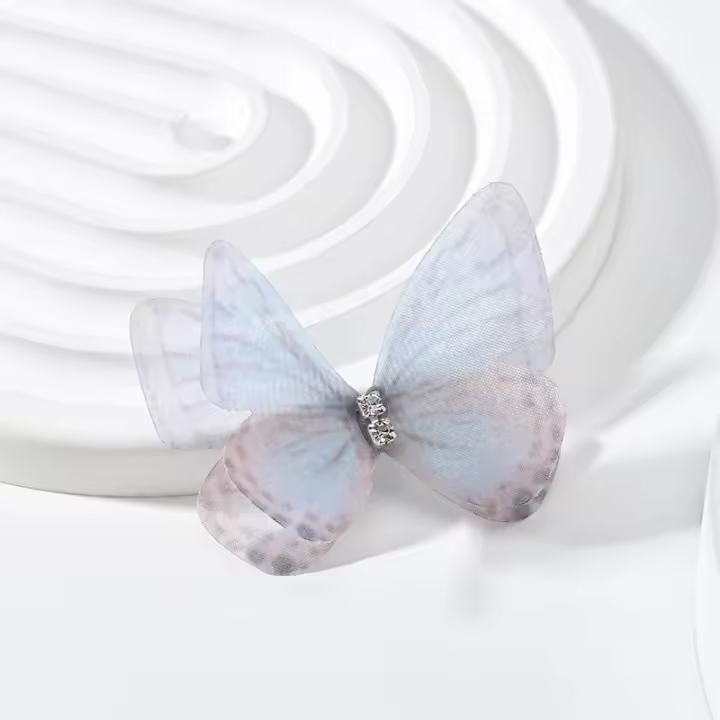 Patch De Mariposa Doble 3D Simulación Malla 5cm Para Decoración DIY De Cabello Y Uñas Diseño De Bouquet Soñado Y Explosivo - 1