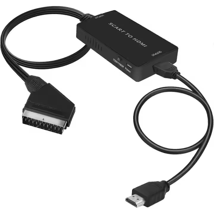 Convertidor de Scart a HDMI con cable HDMI, convertidor de audio y vídeo Full HD 720p/1080p - 1
