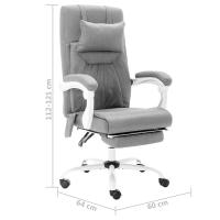 vidaXL Silla de oficina de masaje de tela gris - details 7