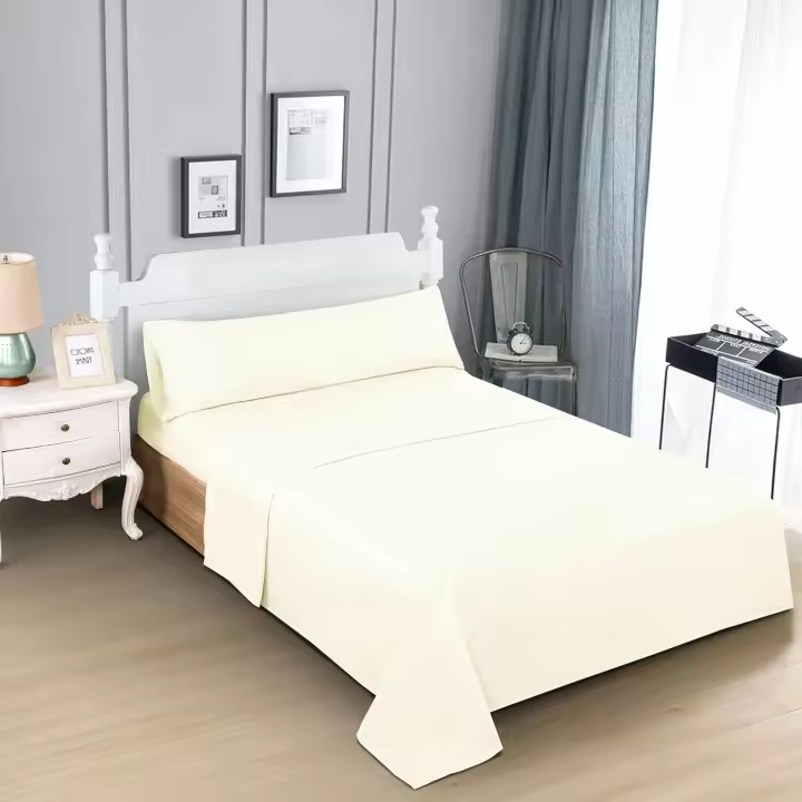 TODOBIEN STORE - Juego de Sábanas para Cama 3 Piezas - Sábanas Bajera Ajustable Cama 90,105,135,150,180 con Encimera y  Funda de Almohada (Beige) - 1