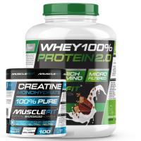 Pack Whey 100% Protein 2000g + Creatina 300g MuscleFIt +MuscleCult  Aumento Muscular - details 0