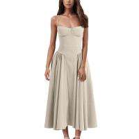 Vestido Midi Elegante Y Delgado Sin Espalda Para Mujer Vestido De Fiesta De Verano Elegante Con Suspensión Sólida Vestidos Para Mujer - details 9