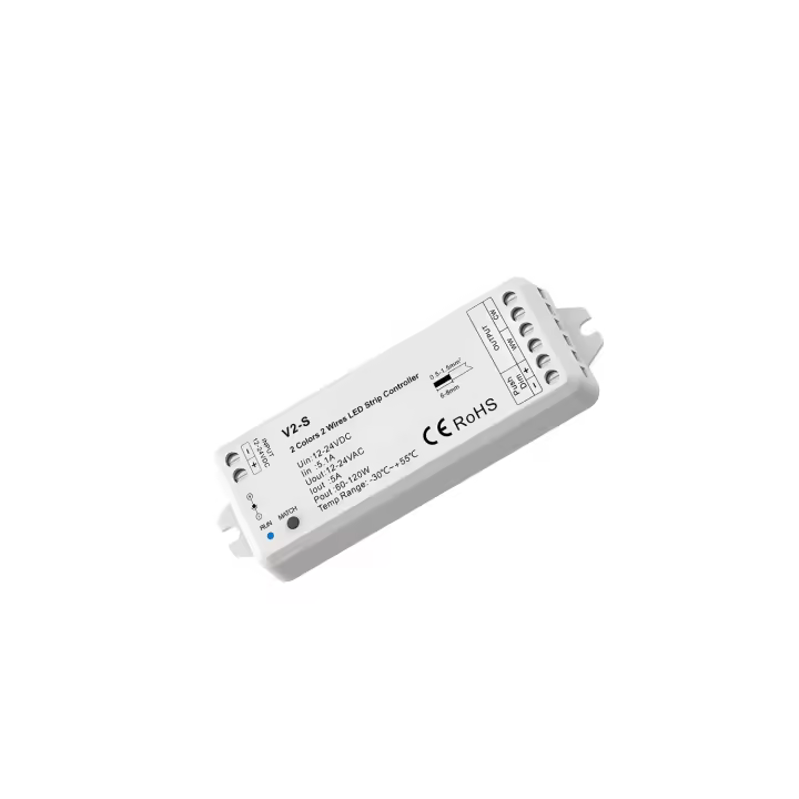 Ledkia Controlador Regulador Tira LED CCT 12/24V DC 2 Canales compatible con Pulsador y Mando RF CCT - 1