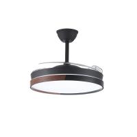 Ventilador de techo con luz led 45W modelo AMAPOLA con aspas retráctiles negro/madera. Motor DC silencioso, Sistema CCT. Control remoto con temporizador, luz regulable en color e intensidad. Memoria, modo brisa y función invierno/verano - details 1