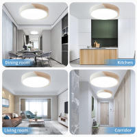 Luz De Techo LED Redonda De Madera Estilo Moderno Para Dormitorio De Niños Comedor Cocina Pasillo Decoración Interior Ajuste De Tres Colores - details 4