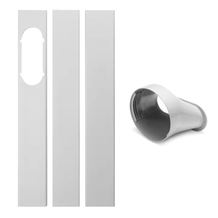 Kit De Adaptador De Ventana Portátil PVC Con Placa Deslizante Y Parachoques Para Aire Acondicionado Tamaño De La Placa 15cm O 13cm - 1