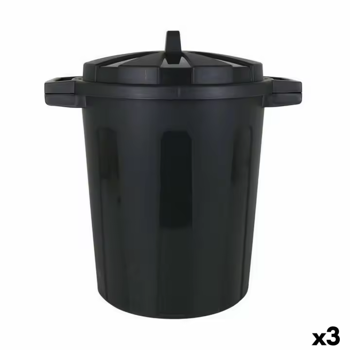 Cubo para la Basura Dem 50 L Negro 55 x 41 x 54 cm (3 Unidades) - 1