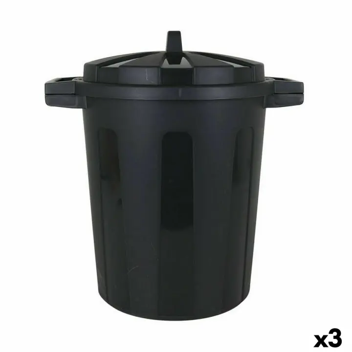 Cubo para la Basura Dem 50 L Negro 55 x 41 x 54 cm (3 Unidades) - 1