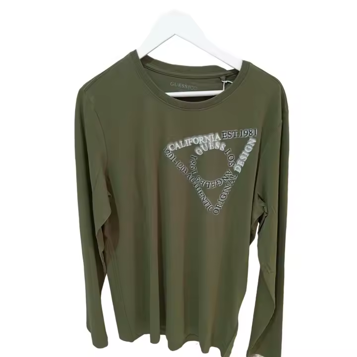 Camiseta Guess manga larga para hpmbre ,cuello redondo ,logo ,100%algodon.talla L - 1