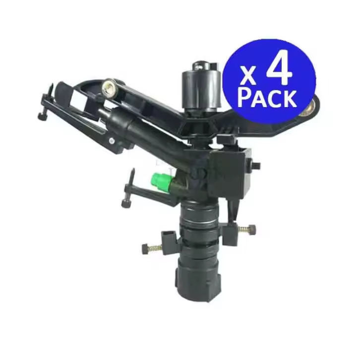 SUINGA Pack 4 Cañones de Riego KRAUS Ajustables 1", Alcance 15 a 21 Metros, Riego Profesional - 1
