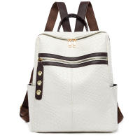 Mochila de nuevo estilo para mujer, moderna y versátil, mochila antirrobo retro, mochila de viaje de PU de gran capacidad. - details 0